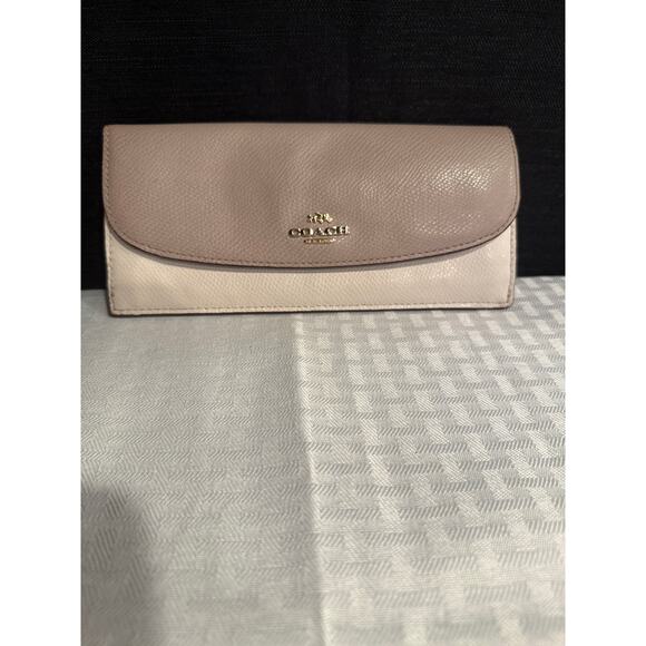 Coach Cora Domed Satchel Purse Leather Grey Birch Chalk Bicolor. - Picture 5 of 7